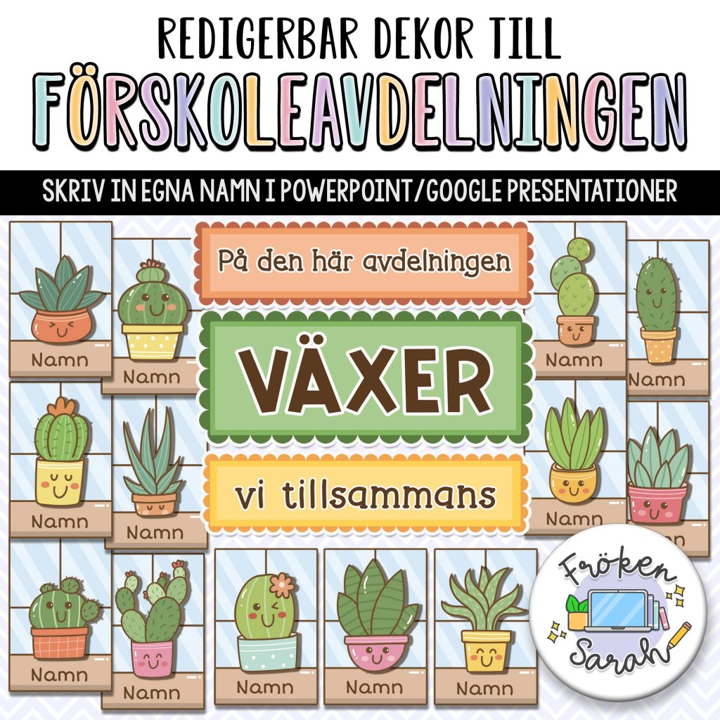 Redigerbar dekor till förskoleavdelningen