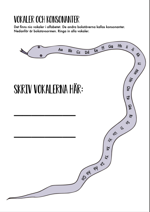 Vi tränar vokaler och konsonanter