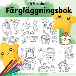 Färgläggningsbok, 45 roliga sidor