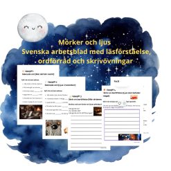 Mörker och ljus – Svenska arbetsblad med läsförståelse, ordförråd och skrivövningar
