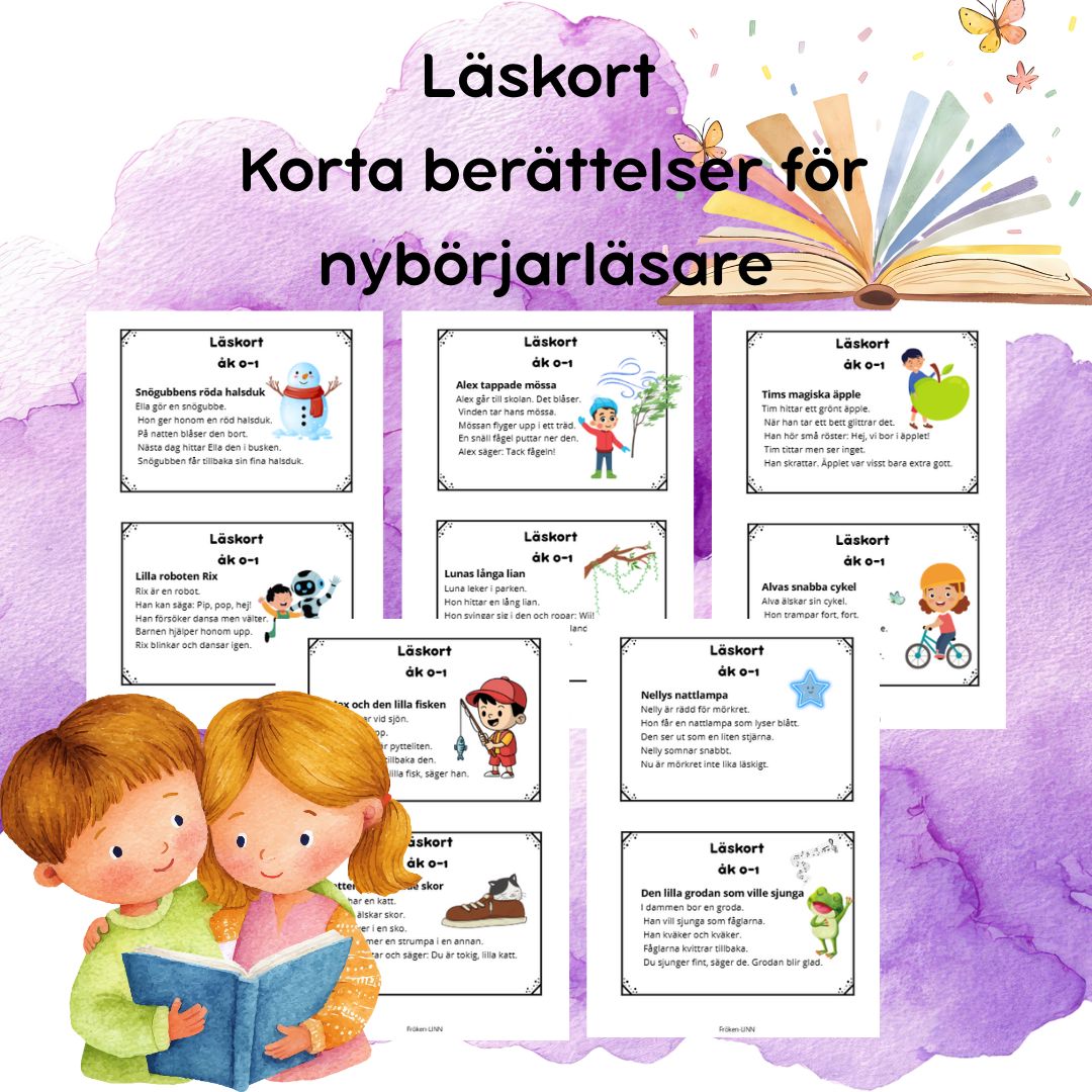 Läskort Del 2 – Korta berättelser för nybörjarläsare