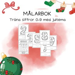 Målarbok – Träna siffror 0–10 med jultema