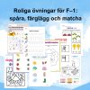 Roliga övningar för F–1: spåra, färglägg och matcha
