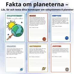 Fakta om planeterna – Läs, lär och testa dina kunskaper om solsystemets 8 planeter