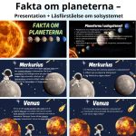 Fakta om planeterna – Läsförståelse + presentation om solsystemet (åk 2–6) - bild 1