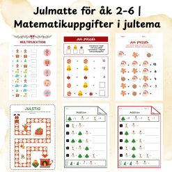 Julmatte för åk 2–6 Matematikuppgifter i jultema