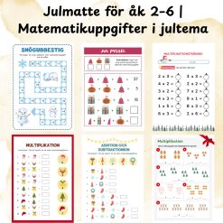 Julmatte för åk 2–6 Matematikuppgifter i jultema