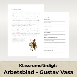 Klassrumsfärdigt: Arbetsblad - Aktörer Vasatiden