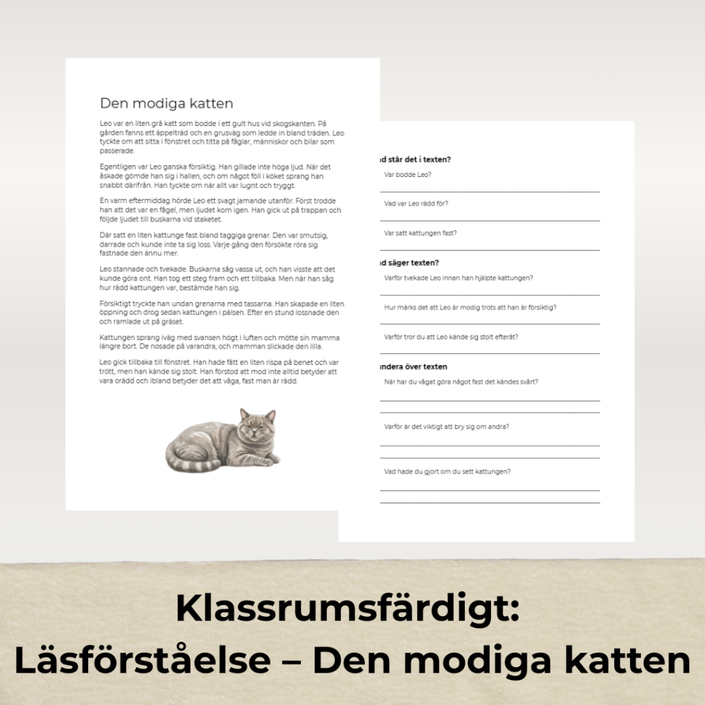 Klassrumsfärdigt: Läsförståelse – Tre berättande texter