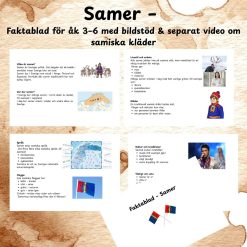 Samer – Faktablad för åk 3–6 med bildstöd & separat video om samiska kläder