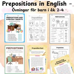 Prepositions in English – Övningar för barn i åk 2–4