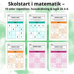 Skolstart matematik – Repetitionshäfte med huvudräkning, multiplikation & sudoku (åk 4–6+ )