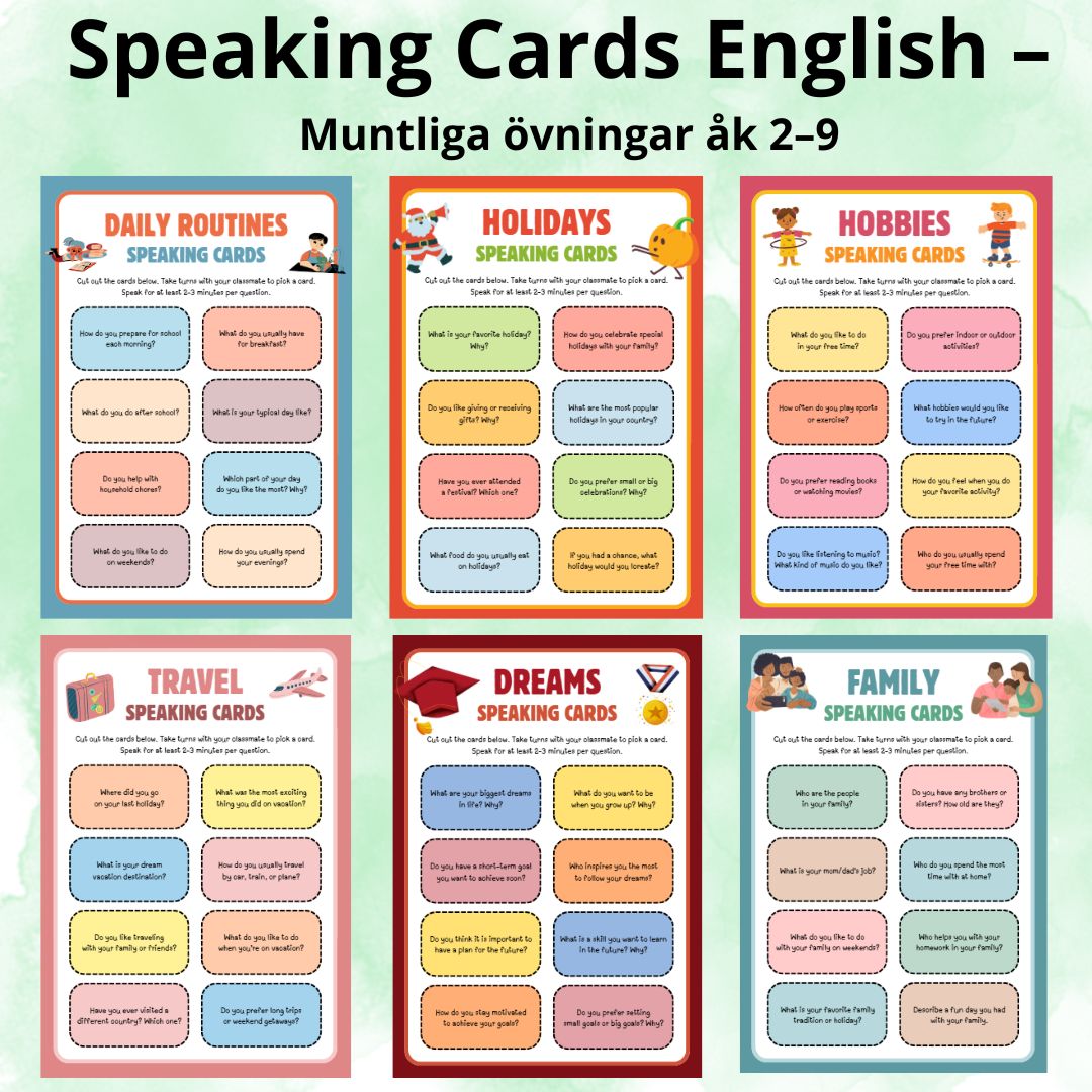 Speaking Cards English – Muntliga övningar åk 2–9 | Teach Academy