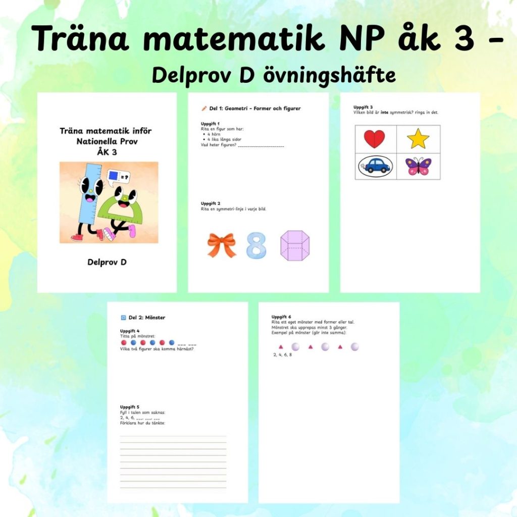 Träna matematik NP åk 3 – Delprov D övningshäfte